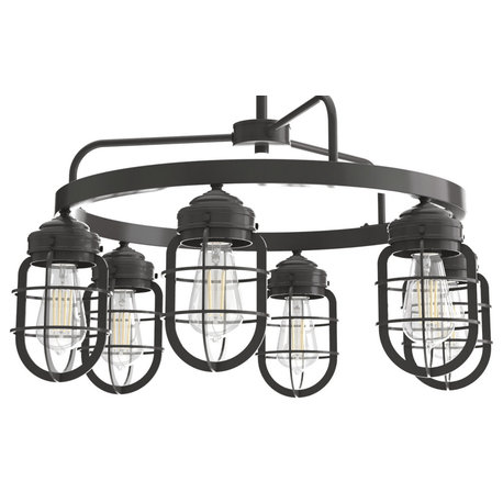 Hunter Starklake 26 Chandelier Starklake 6 Light 26"W LED Ring - Noble Bronze