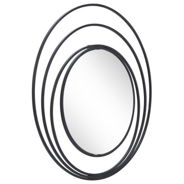Luna Round Mirror Black