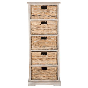 Safavieh Vedette 5 Wicker Basket Storage Tower Tropical