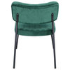 Marilane Velvet Accent Chair, Metal Frame Set of 2, Emerald Green