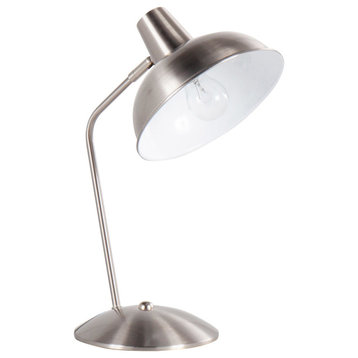 Darby Contemporary Table Lamp, Nickel Metal