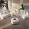 Modern 7-Seat Sofa Curved Sectional Modular Velvet Upholstered & Ottoman