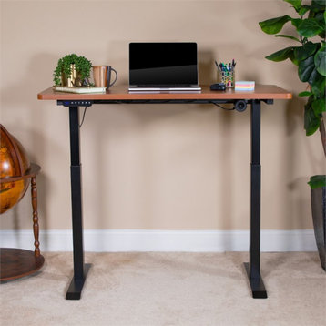 Flash Furniture 48" Electric Wood Top Adjustable Standing Desk in Mahogany