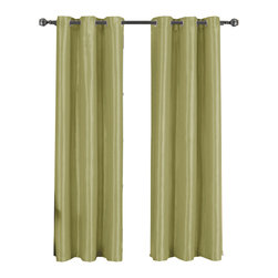 Royal Tradition - Single Soho Grommet Thermal insulated Blackout Panel, Green, 42"x108" - Curtains