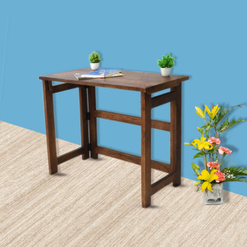 Handmade 100% Mango Wood Knock Down Rectangular Shaped Indoor Study Table, Teak
