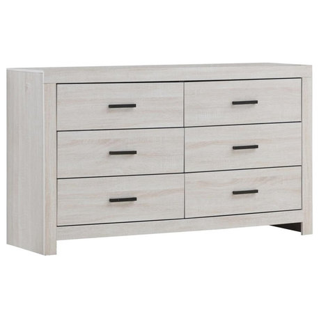 Coaster Brantford 6-drawer Farmhouse Wood Dresser Coastal White