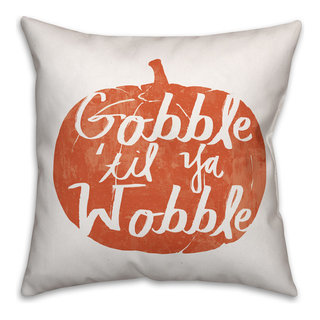 Gobble 'Til You Wobble 18x18 Square Pillow – Corgi Things