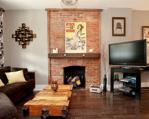 Browse 150 photos of Brick Fireplace Decorating Ideas. Find ideas and inspiration for Brick Fireplace Decorating Ideas to add to your own home.