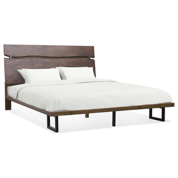 Steve Silver Pasco Solid Wood Queen Platform Bed in Distressed Cocoa