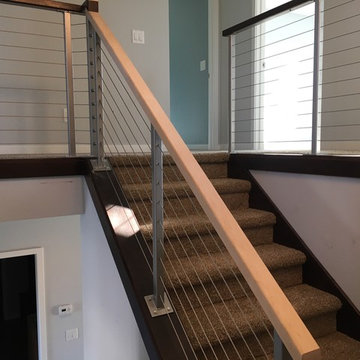 Indoor Staircase with Cable Rail
