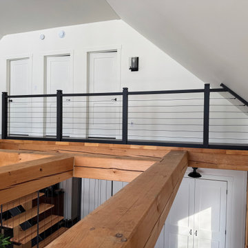 Black inox cable railing project in Greater Montreal, Canada