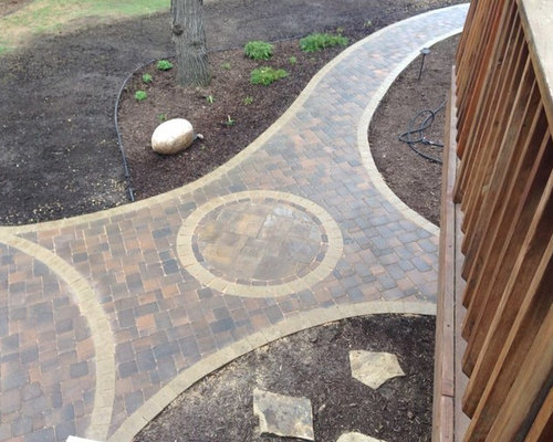 Backyard Patio With Sitting Wall