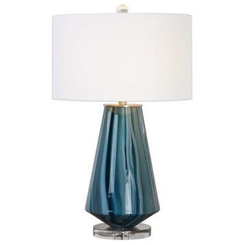 Pescara Teal-Gray Glass Lamp Designed by Billy Moon