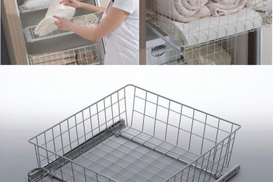 Wardrobe MD Pull out Wire Basket in White