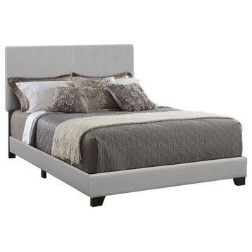 Coaster Dorian Transitional Faux Leather Upholstered California King Bed Gray