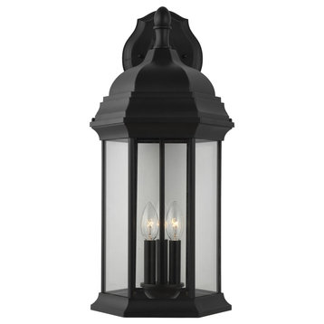 Sevier Extra Large 3-Light Downlight Outdoor Wall Lantern, Black