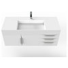 Amazon 48" Wall Mounted Bathroom Vanity Set, White, White Top, Brushed Nickel