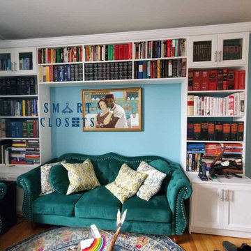 White Bookshelves for Home Library Designed by Smart Closets