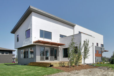Inspiration for a modern exterior home remodel in Calgary
