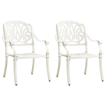 Vidaxl Garden Chairs 2-Piece Set Cast Aluminum White