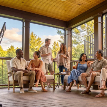 Multi-Level Deck, Screened Porch & Flagstone Patio