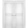 Solid French Double Doors / Mela 7444 White Silk, 48" X 84" ( 2* 24x84)
