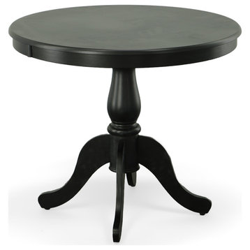 Bella 36" Round Pedestal Table, Antique Black