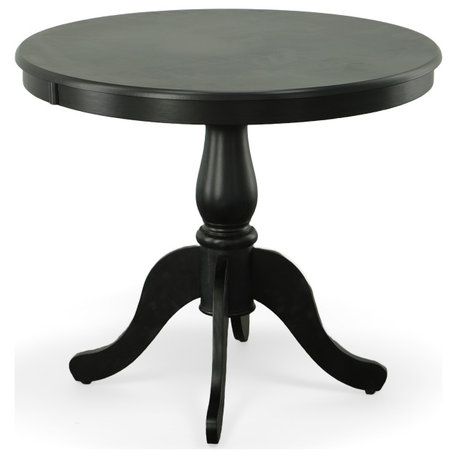 Bella 36" Round Pedestal Table, Antique Black