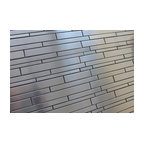 Stainless Steel Random Strips Mosaic Tile, 12"x12"