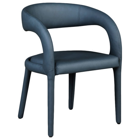 Meridian Furniture Sylvester Faux Leather Dining Chair, Navy