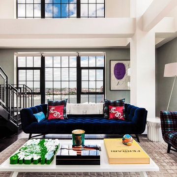 Contemporary loft living room