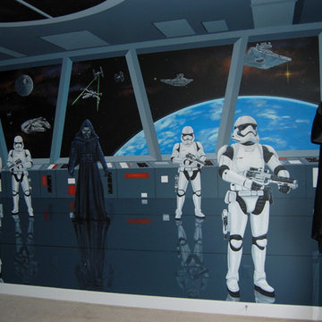 Star Wars: The Force Awakens Murals in a bedroom by Tom Taylor of Mural Art LLC