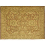 Bareens Designer Rugs - Oriental Ziegler Francis Brown Tan Hand-Knotted Wool Rug - 9'10'' x 13'4'' - Enhance the ambiance of your home with this magnificent Persian-influenced Turkish hand-knotted rug made by skilled artisans capable of creating the most exceptional vegetable dyes and hand-spun wool. This exquisite handmade rug is a one-of-a-kind Peshawar Kafkaz, otherwise identified as Chobi, Chobi Peshawar, Oushak, or Ziegler rug. These handmade rugs are crafted in Pakistan utilizing superior-quality wool imported from Australia, New Zealand, and Korea in two types of weaves: the Persian weave and the Mori weave. This rug is meticulously crafted by hand using the finest natural vegetable dyes extracted from local plants. The artisans use a blend of hand-spun local and fine merino wool, resulting in a rug with a compelling texture, higher lanolin content, and longer staple. The artisans occasionally incorporate natural or artificial silk into the pile to enhance specific motifs. The finished product is an awe-inspiring execution of flawless design and an understated palette that exudes elegance.