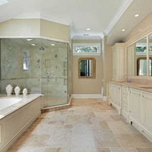 75 Beautiful Transitional Bath With Limestone Countertops Pictures