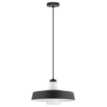 Eglo Lighting - Eglo Lighting 96803A Tabanera - 14.37" One Light Pendant - Always on-trend, the Tabanera Pendant Light by EglTabanera 14.37" One  Black/White White Gl *UL Approved: YES Energy Star Qualified: n/a ADA Certified: n/a  *Number of Lights: Lamp: 1-*Wattage:60w A19 Medium Base bulb(s) *Bulb Included:No *Bulb Type:A19 Medium Base *Finish Type:Black/White