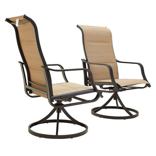 Set of 2 Modern Patio Rocking Chair, Metal Frame & Breathable Sling ...