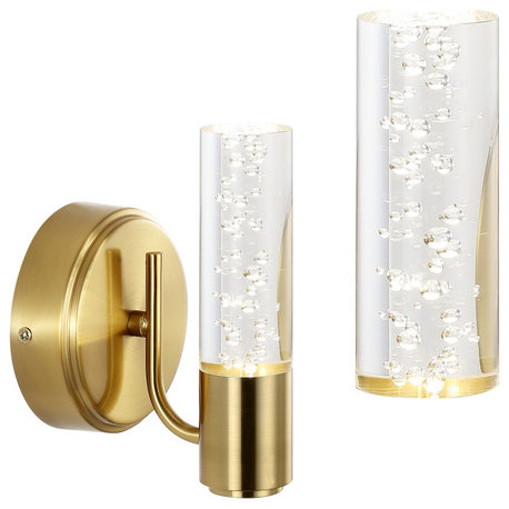 Bolha Bubble Acrylic/Iron Integrated LED Vanity Light, Brass Gold, 1 - Light(s)