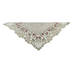 Xia Home Fashions - Rose Garden 36"x36" Table Topper - Tablecloths
