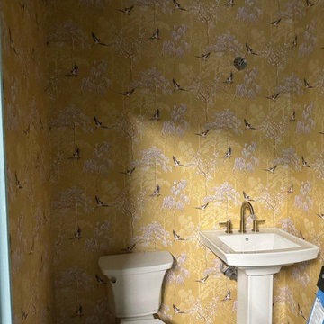 Wallpaper installation Powder room in Washington