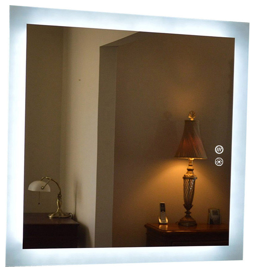 Luminous Dimmable LED Mirror with Defogger, 30"x36"x1.75"