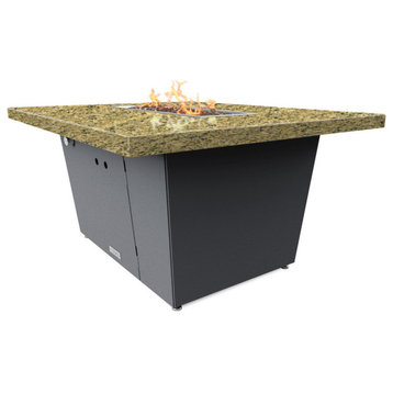 Rectangular Fire Pit Table, 44x36x1.5, Propane, Santa Cecillia Top, Gray