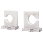 Uttermost - Uttermost Clarin White & Gray Bookends, Set of 2 - Uttermost Clarin White & Gray Bookends, S/2Uttermost's Bookends Combine Premium Quality Materials With Unique High-style Design.