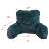 Shaggy Faux Fur Bed Rest Pillow Shell and Inserts, Teal, 20" X 18" X 17"