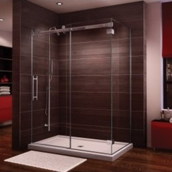 Fleurco Novara In-Line 45" - 46" Door and Panel with Return Panel Closes Against - Bath Products