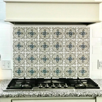 Spanish-Inspired Handpainted Tile Backsplash