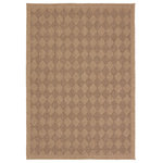 Jaipur Living - Vibe by Jaipur Living Amanar Indoor/Outdoor Tribal Brown Area Rug 5'X8' - Grounding and impressively versatile, the Nambe collection features a durable, weather-resistant quality that mimics flatwoven natural looks. Emanating the classic colors of grass fibers, this assortment of indoor-outdoor rugs boasts a warm neutral palette. The Amanar rug features a checkboard design and matching border in various brown tones