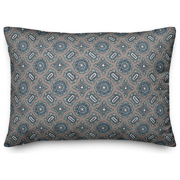 Mandala Pattern in Blue Throw Pillow