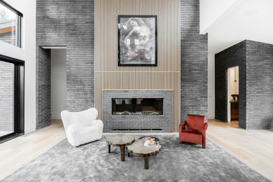 Inspiration for a contemporary living room remodel in Denver
