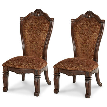 Windsor Court Traditional Dining Chair (Set of 2) - Vintage Brown Fruitwood