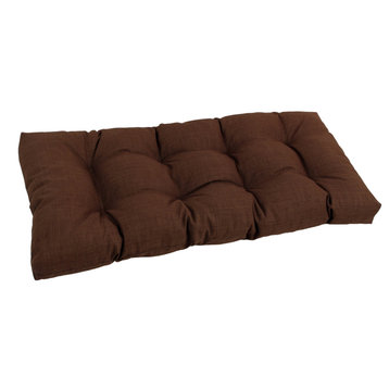 42"X19" Squared Solid Spun Polyester Tufted Loveseat Cushion, Cocoa